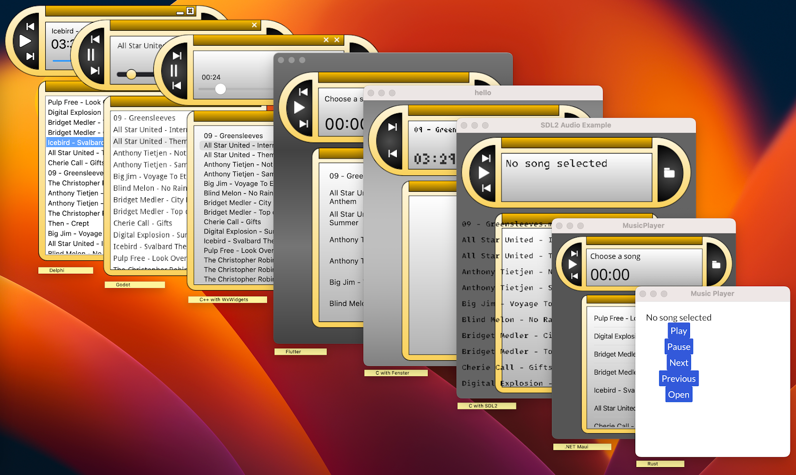 Desktop MP3 proofs of concept